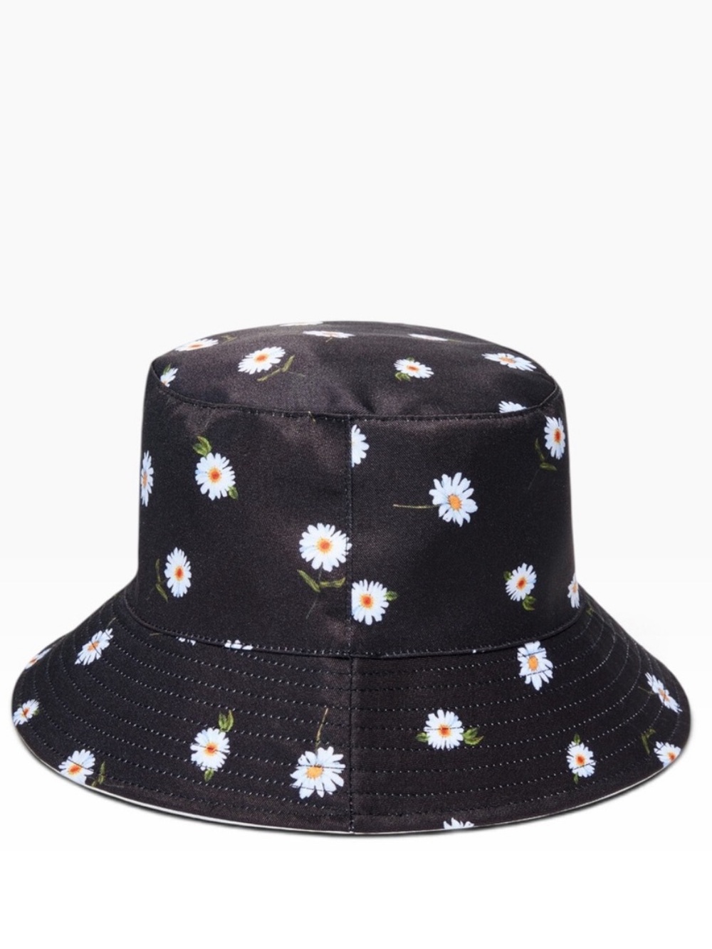 Alice & Olivia Reversible Bucket Hat in Black Daisy